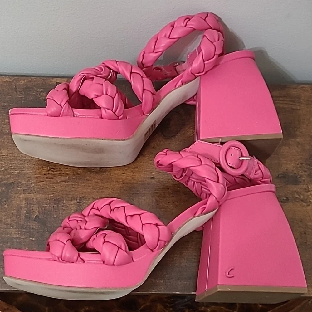 Circus NY by Sam Edelman MABLE Chunky Bright Pink Platform Sandals size 10